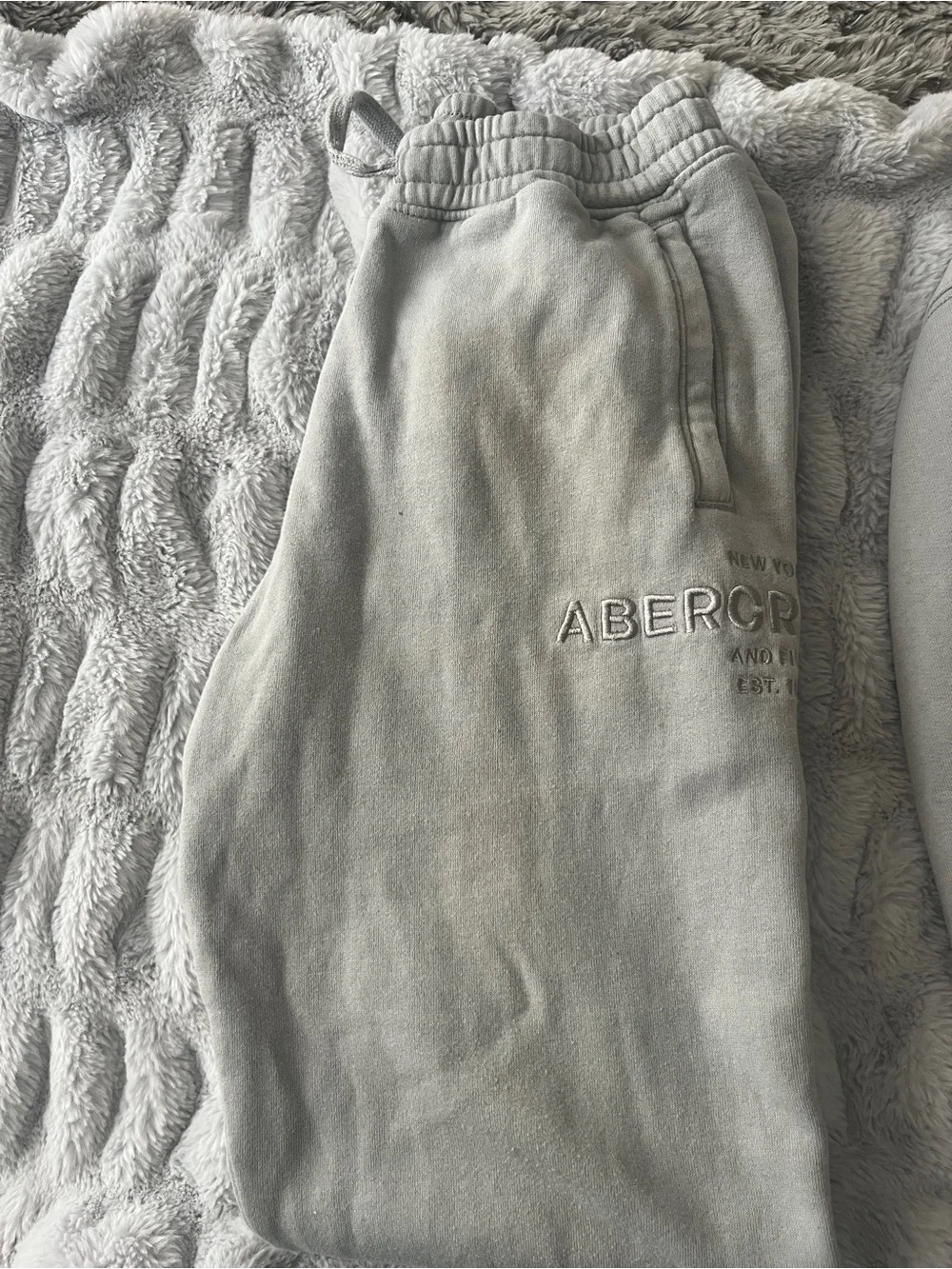 Abercrombie Kids Matching Hoodie & Jogger Set Gray Sage Relaxed Fit Size 11/12